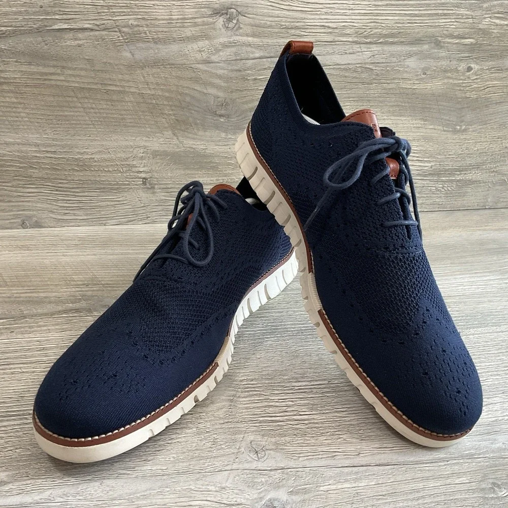 Cole Haan Zerogrand Stitchlite Men's Size 13 M Blue Dress Shoes Knit C24947